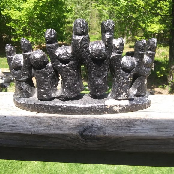 Vintage Brutalist Menorah hanukiah Ellen Lord Maccabees Cast Metal FLAWS - Picture 8 of 16